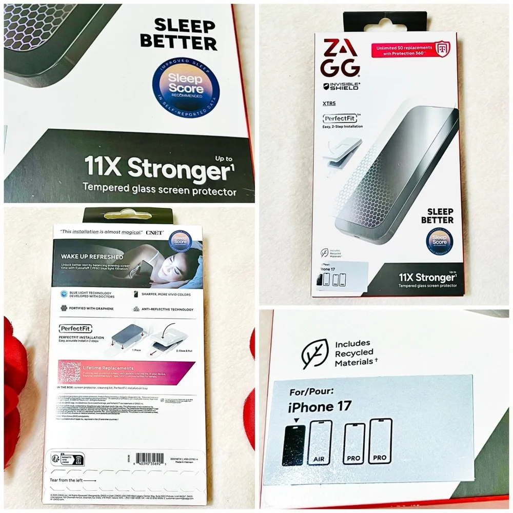 NWT ZAGG InvisibleShield 11x Stronger Sleep Better Screen Protector - iPhone 17